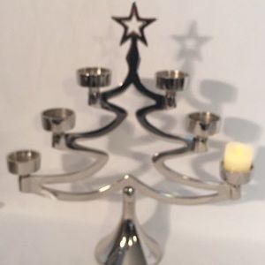 NWT silvertone Tree candleholder